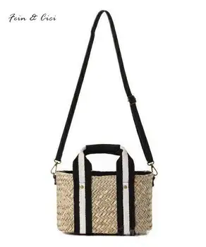 

beach bag straw bag crossbody summer bags japan korean style women natural handbag braided 2017 new high quality