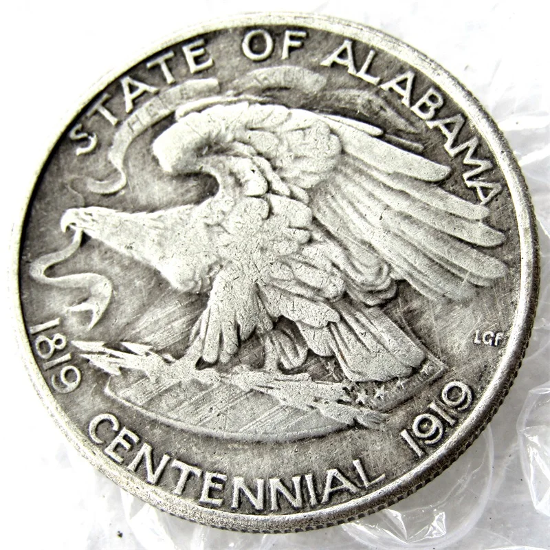 

USA 1921-Alabama Centennial Copy Coins Silver Plated