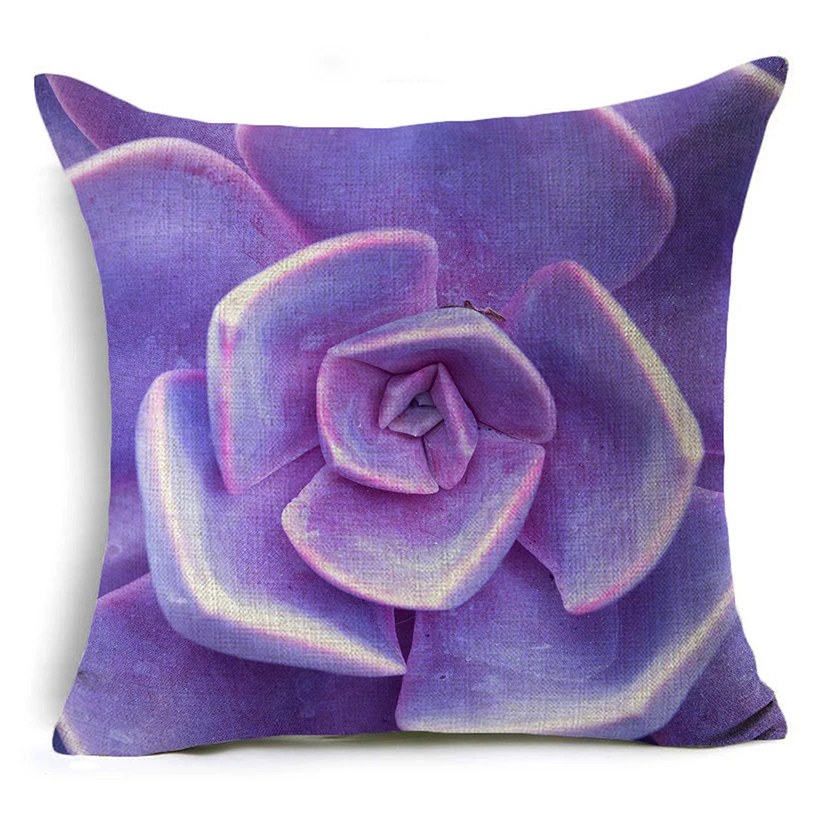 WZH с фиолетовыми цветами и Наволочка на подушку размером 45*45 см Лен декоративная наволочка Подушка на диван, кровать Чехол - Цвет: 13