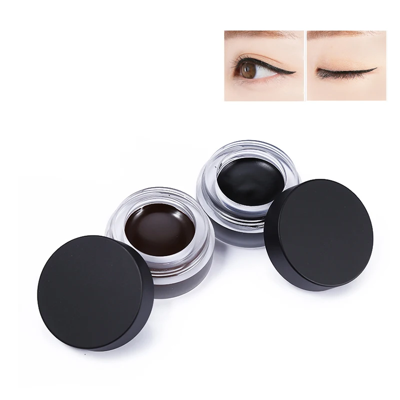 Black Brown Eyeliner Gel Waterproof Makeup Long Lasting Eyes Liner