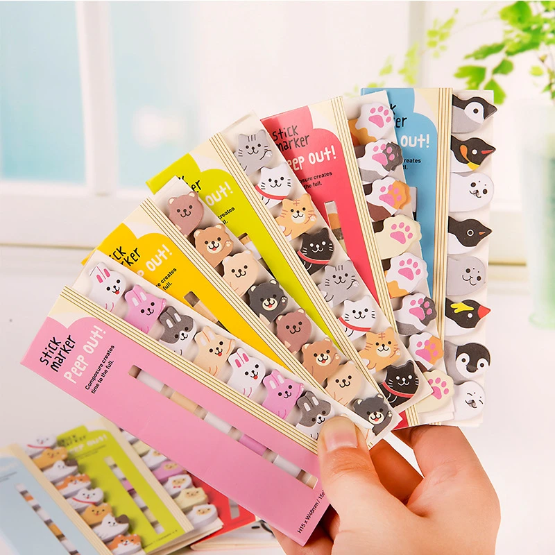 

Kawaii Animal bookmark Notebooks Writing Memo Pad Office School Supplies Scrapbook Stickers Kids Girl Stationery Note Page Flags