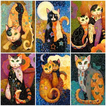 

Huacan Diamond Painting Picture Rhinestone Embroidery Sale 5D Diamond Mosaic Full Square Animal Cat Home Decor Gift Drop Ship