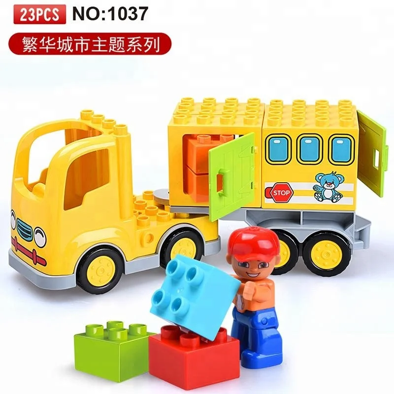 Diy занятый город сцена грузовики самолет строительные блоки детские игрушки для детей совместимы с Duploed Образовательные Кирпичи подарок для детей - Цвет: Gorock-1037
