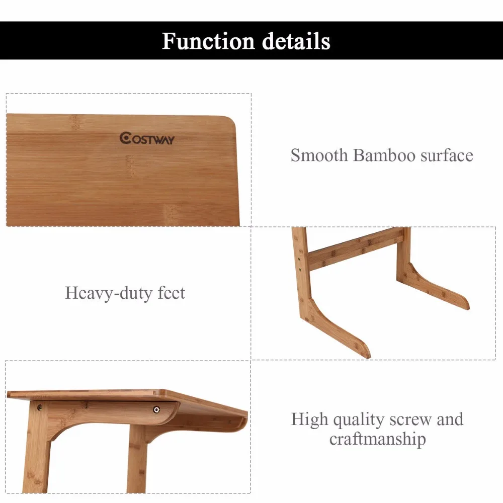 Giantex Bamboo Sofa Table Laptop Desk Coffee Snack End Table Bed Side Table Home Office HW59432 Giantex Bamboo Sofa Table Laptop Desk Coffee Snack End Table Bed Side Table Home Office HW59432