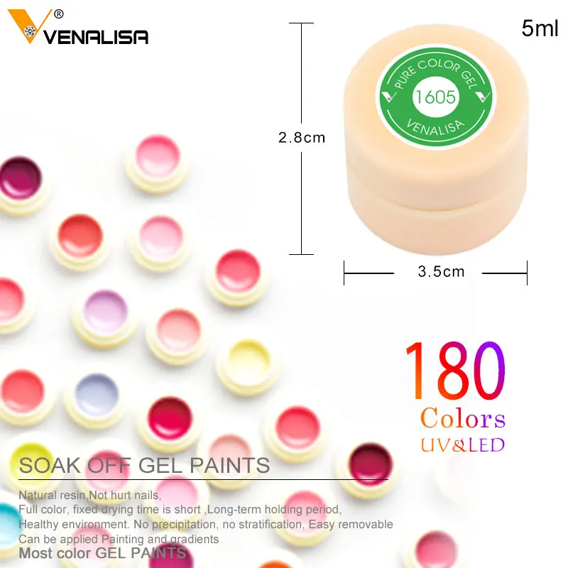 Harga Venalisa Uv Gel Baru 2019 Tips Nail Art Desain Manikur 180 Warna Uv Dipimpin Rendam Off DIY Cat Gel Ink uv Gel Cat Kuku Pernis
