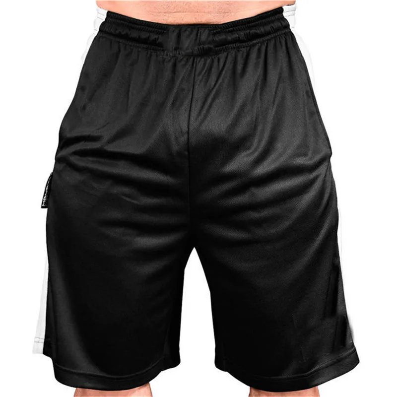 GITF быстросохнущие мужские шорты для тренажерного зала, фитнеса, бодибилдинга, пробежек, тренировок, мужские облегающие короткие штаны, длина до колен, сетчатые спортивные штаны