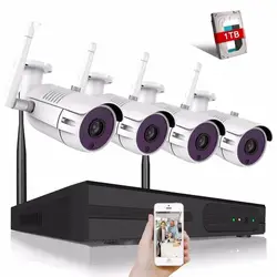 Full HD 1080P 4CH Wireless NVR CCTV Security System 2.0MP IP Camera 1080P Wifi Network outdoor Surveillance kit