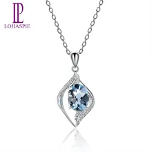LP алмаз-ювелирные изделия Твердые 14 К белого золота подлинный Драгоценный Камень Аквамарин кулон мелкозернистый камень ювелирные изделия для марта подарок на день рождения