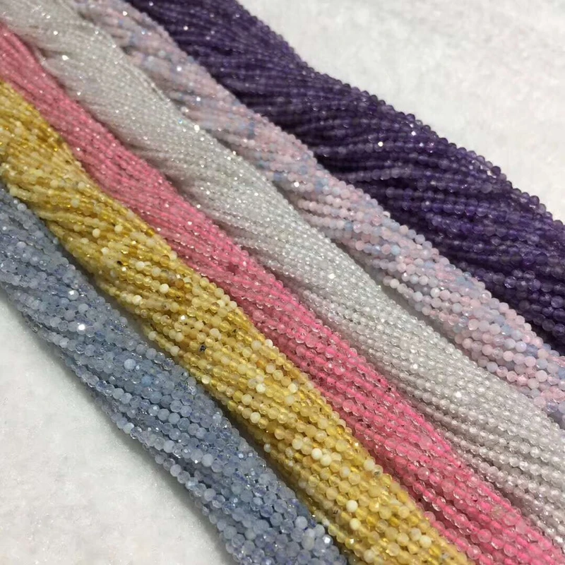 

2MM 1Strand-180Pcs 100% Natural Quartz Strands Semi-Precious Stone Jewellery Beads