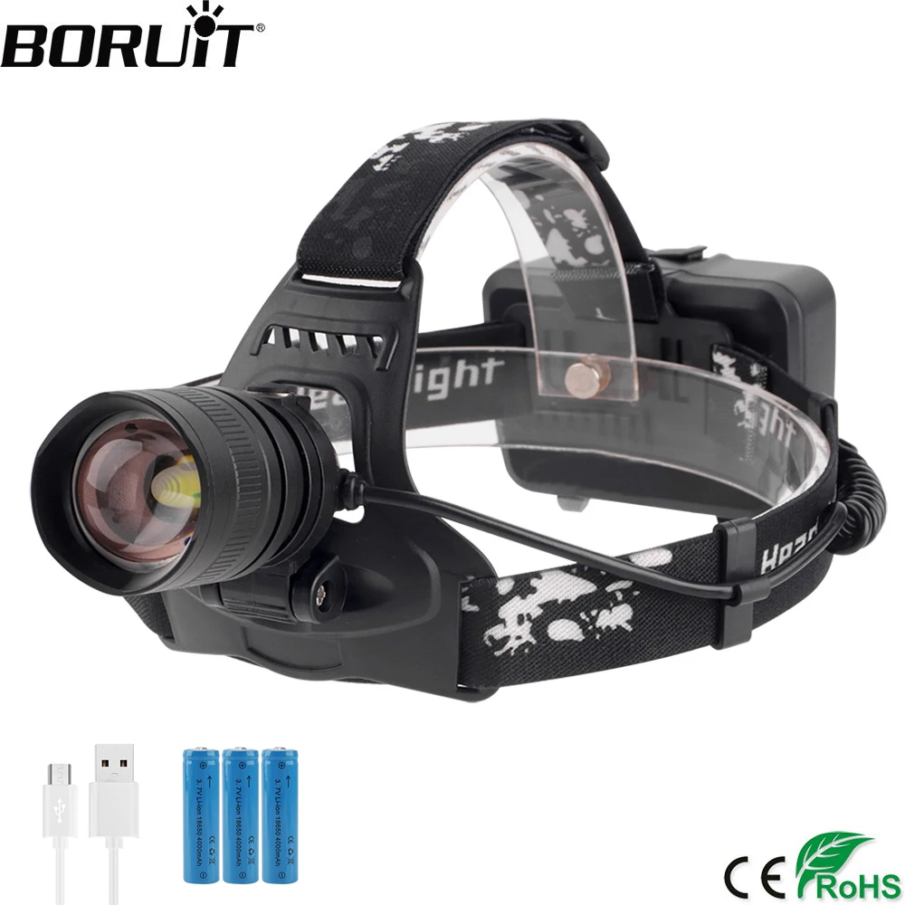 BORUiT 2806 XPH70.2 светодиодный налобный фонарь с увеличением 3 режима