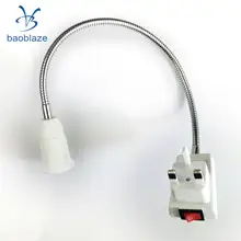 E27 светодиодный ламповый разъем гибкий адаптер держатель с переключателем вкл/выкл 40 см штепсельная вилка Великобритании