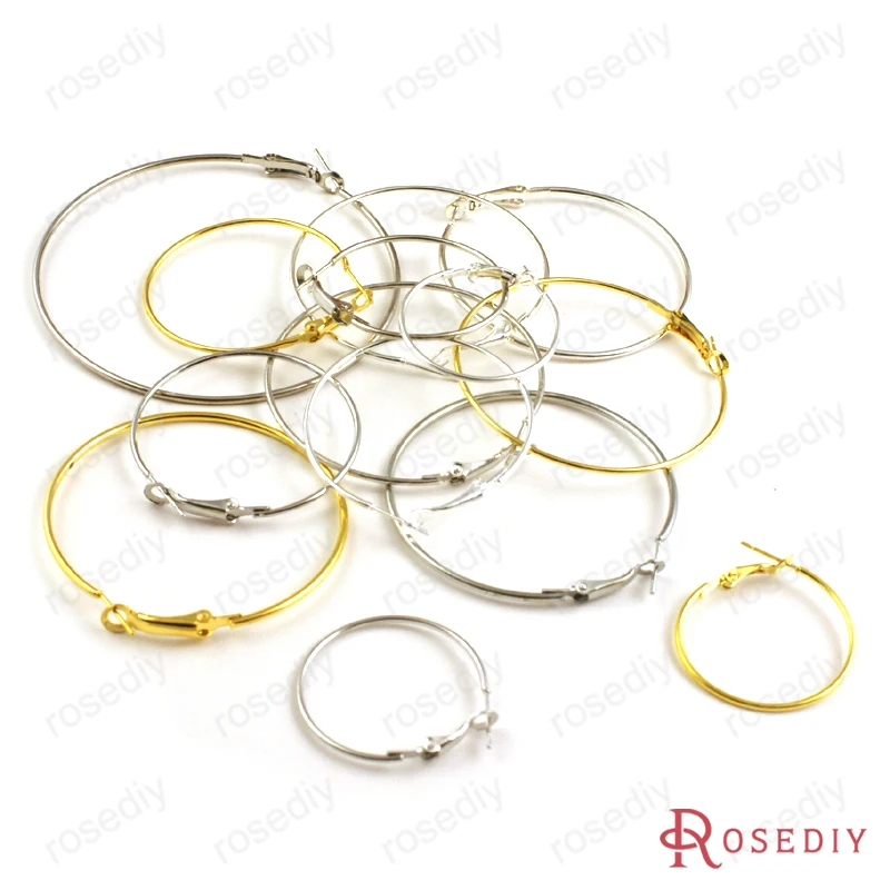 

Wholesale Diameter 30mm 35mm 40mm 50mmx1.2mm 50mmx1.5mm 70mm Round Iron Hoop Earrings Diy Jewelry Findings 20 pieces(JM4949)