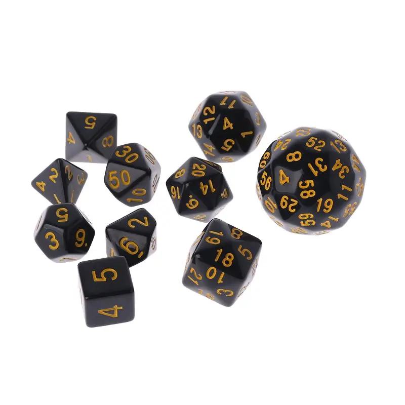 10 Pcs/Set Game Dice Multi Sided Dices Mixing Party Games Club Gifts Creative Adult Children For Dungeon D& D Games Play - Цвет: GD