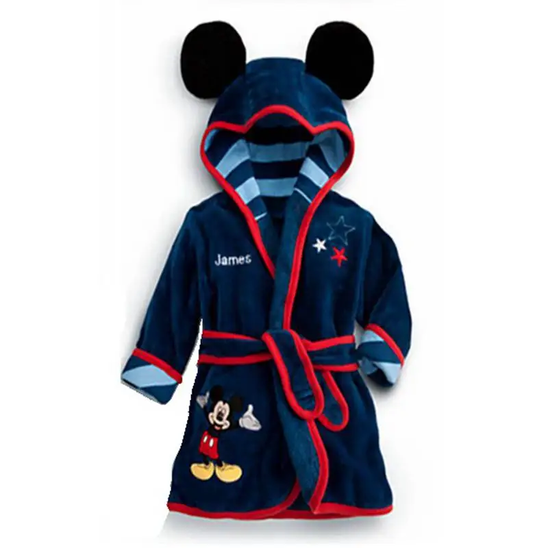 Buy 5T Cute Cartoon Fleece Bath Robe Kids Boy Navy