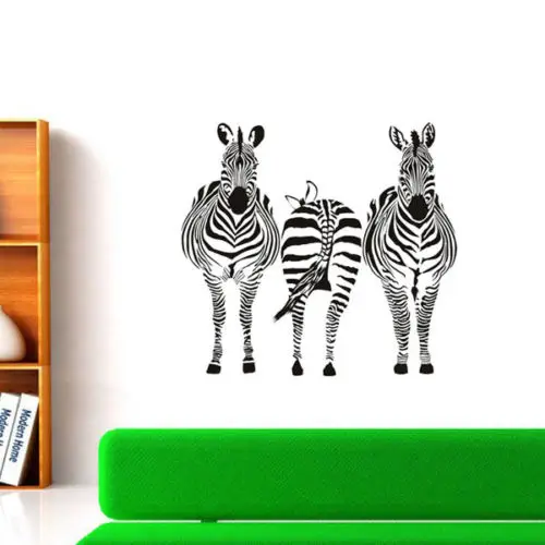 Zebra Head Animal Wall Decal Removable Wall Transfer Animal Vinyl Decal RA24 