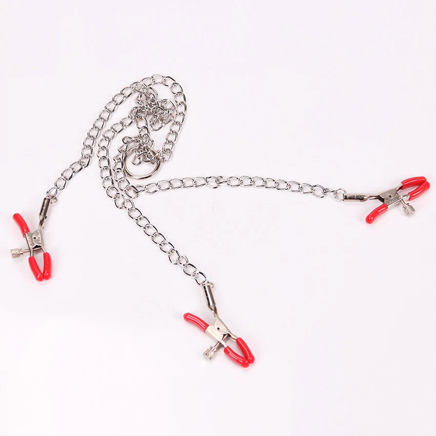 Femme Sexy trois pinces à tétons lèvres pinces à tétons avec pinces à chaîne esclave fétiche jouets outil sexuel adulte Ga_voghion.com