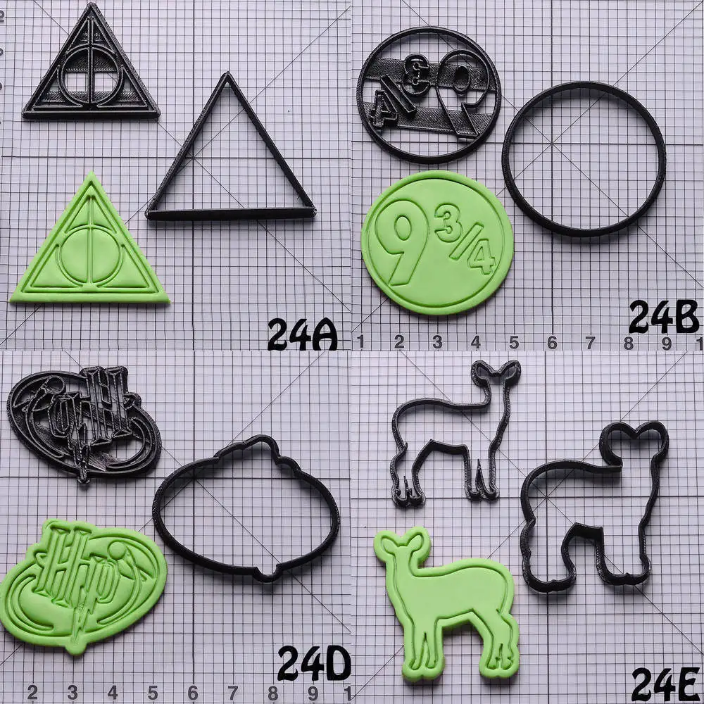 

Harri Potter Deathly Hallows Series Cookie Cutter Custom Made 3D Printed Fondant Cookie Cutter Set Cortadores De Fondant
