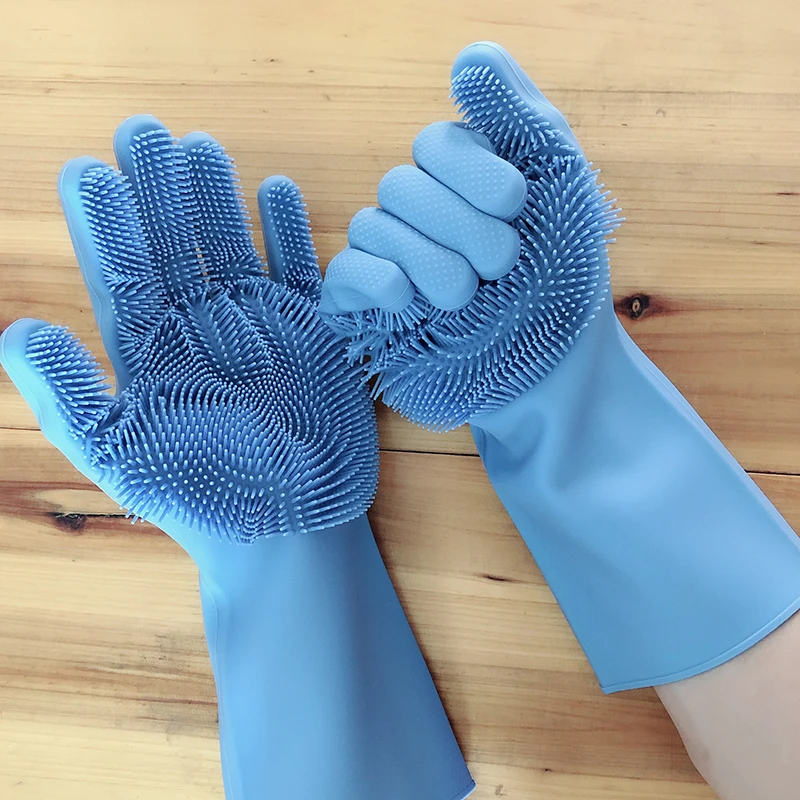  Silicone Brush Scrubber Gloves6