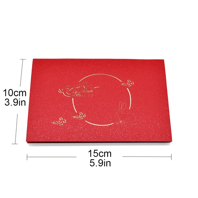 3D Rabbit Flower Pop UP Cards Birthday Gift with envelope sticker laser cut Animal Greeting Cards postcards Mid-Autumn Festival