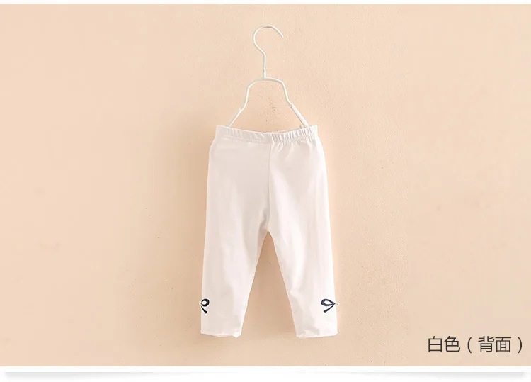 2018 Baby Kids Children Cotton Princess Cute Pretty Bow Print Pearl Knee Length Basic Capri Little Girls Leggings Summer (4)