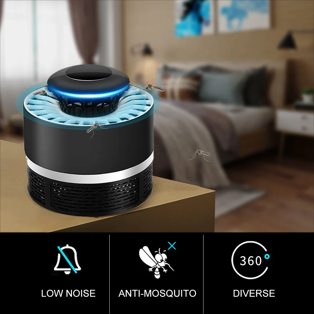 Новинка, маленький размер, электронная лампа от комаров, USB антимоскитная лампа, ультра-Тихая домашняя ловушка от насекомых, без излучения, электриеская комаробойка