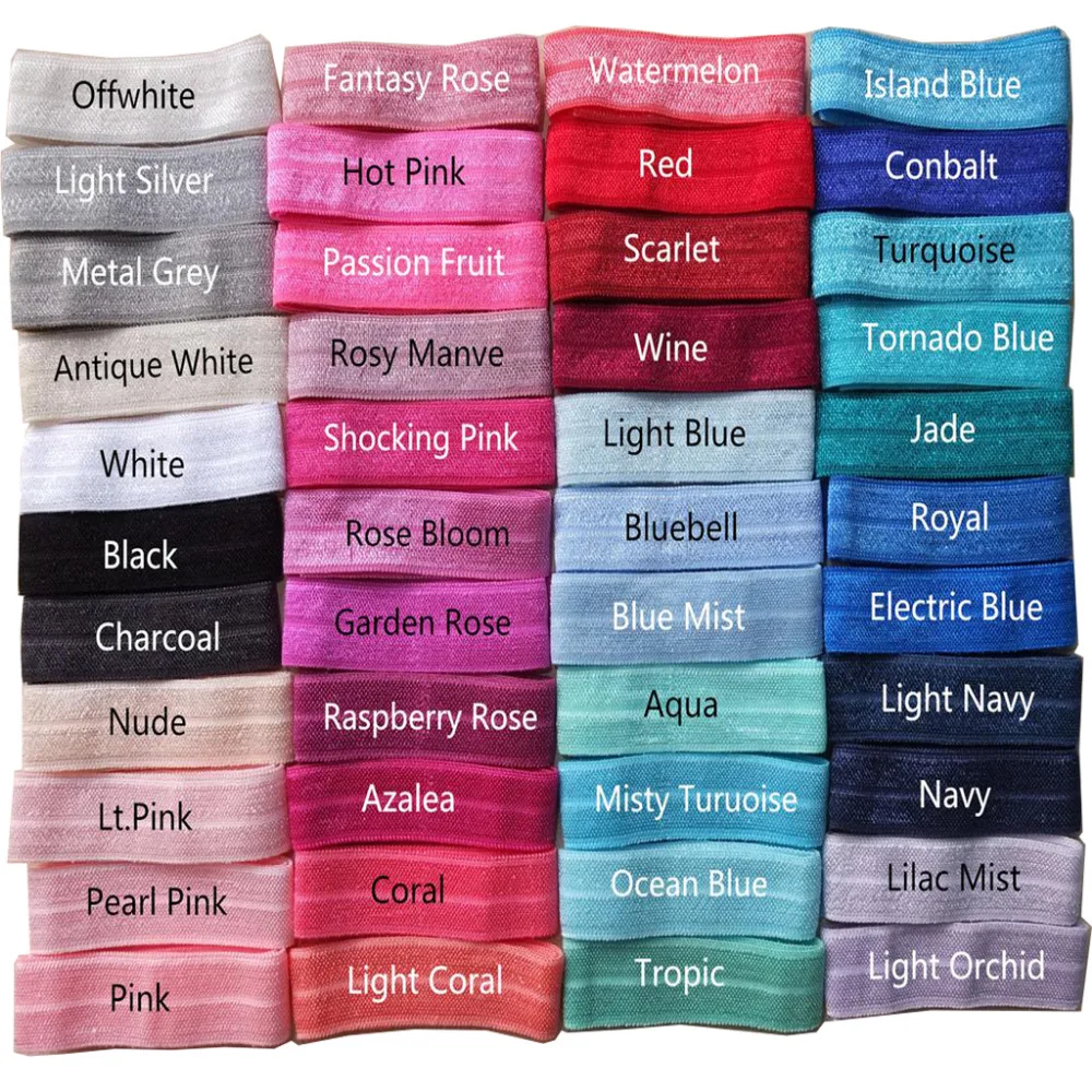 80 Colors Available 5/8'' Fold Over Elastic Ribbon Sewing elastic bands Hair Elastic fabric DIY Hair bow Apparel Accessories yama grosgrain ribbon satin ribbon wholesale gift wrapping christmas new year apparel sewing fabric gift ribbon