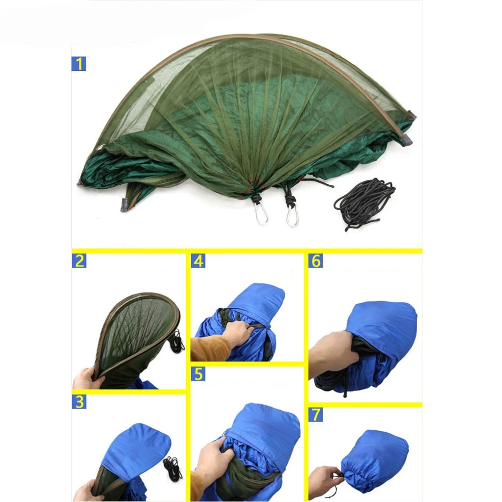 Многофункциональный портативный гамак кемпинг выживший гамак с москитной сеткой спальный мешок форма качели кровать, палатка использования