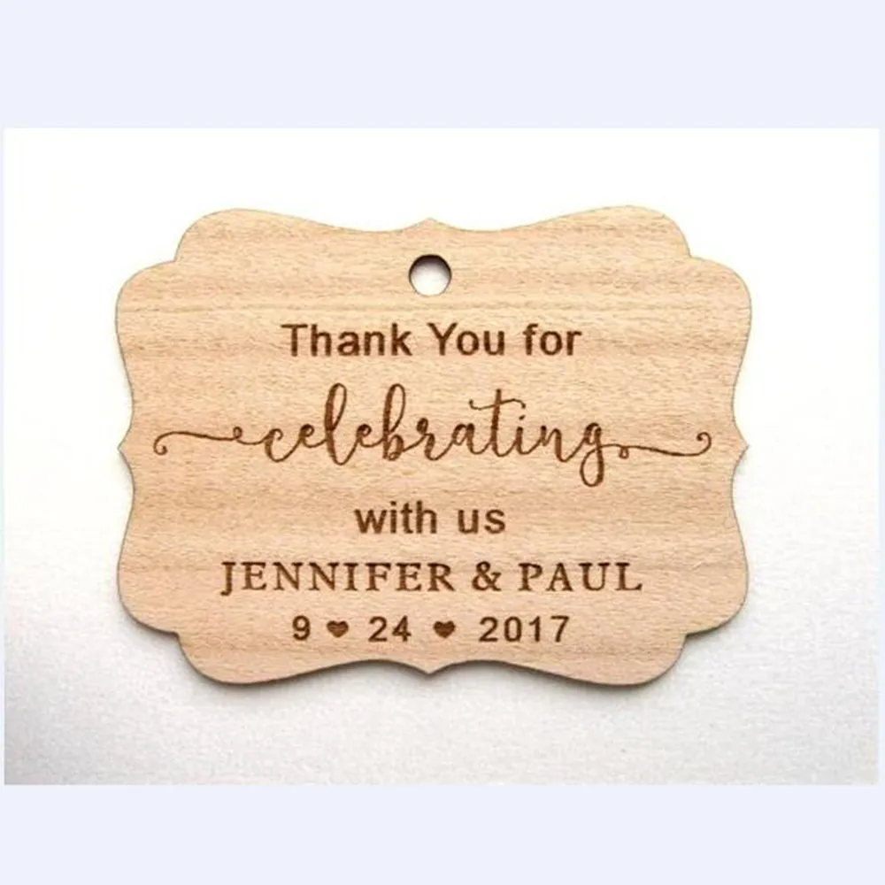 

Customized Thank You Party Favor Personalized Bride and Groom Name Wedding Favor Wooden Party Gift for Wedding Guests