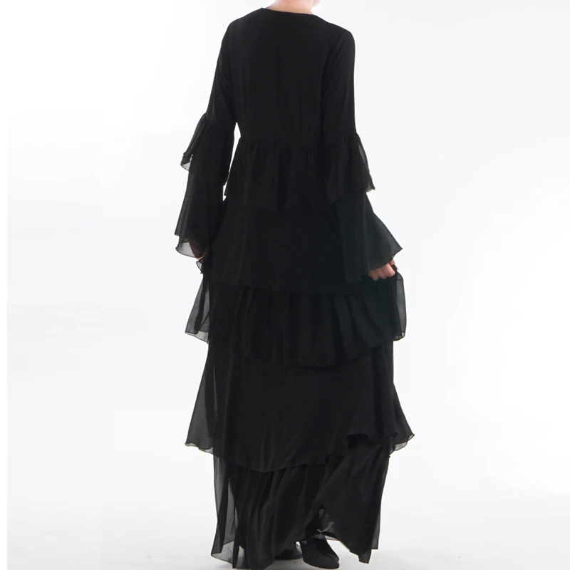 Женское шифоновое кимоно с рюшами Abaya плиссированное платье Кафтан в дубаи
