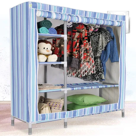Шкаф Спальня мебель для дома Нетканые ткани + стали шкаф для хранения одежды стойки в сборе гардероб Новый 106*43*157 см