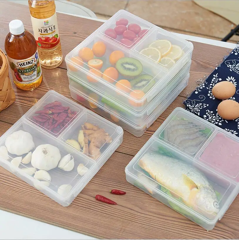 

Kitchen Crisper Container Organizer with Cover leftovers kitchen storage box anti-taste lunch box for microwave refrigerator