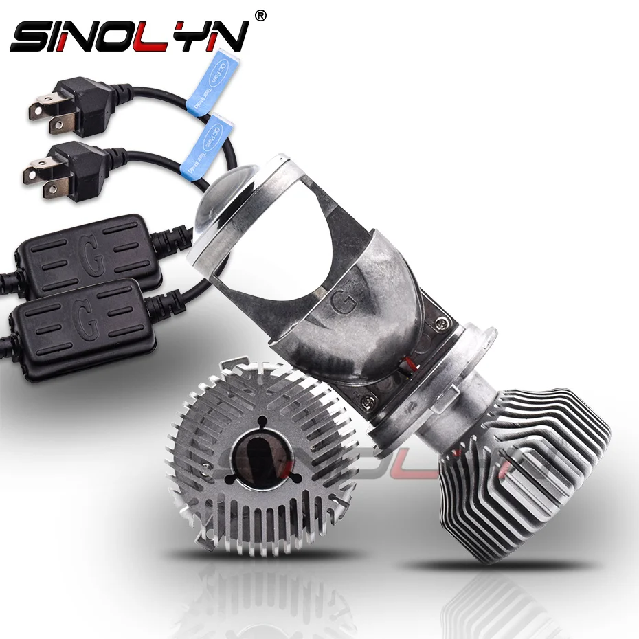  H4 9003 LED Headlight Bulbs Mini H4 Bi-LED Projector Lenses 1.5'' 60W 5000K Car Motorcycle Light Ac - 32994000679