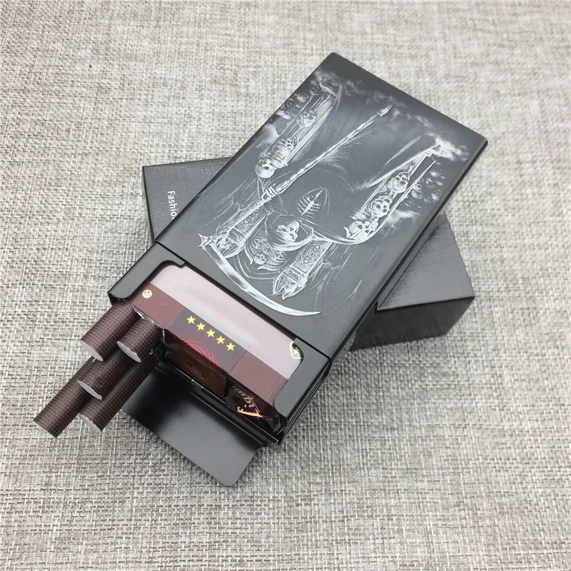 LF064 King смерть черепа алюминиевый сплав моды портсигар лазерной резной не увянет