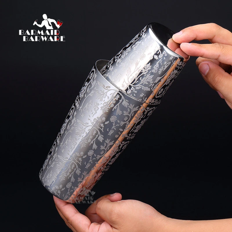 

550ml/850ml Creative Engraving Shaker 304 Stainless Steel Cocktail Shaker Bar Shaker Boston Shaker Bar tool