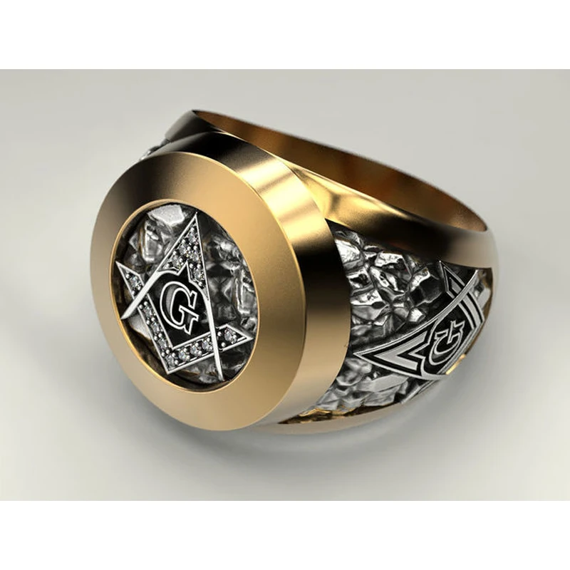 eejart Stainless Steel Masonic Ring for Men Freemason Symbol G Templar