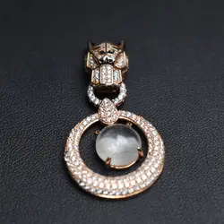 Fine Jewelry реальные 925 Steling Серебряные s925 100% натуральный белый кварц камень Леопардовый женский кулон колье Рождественский подарок