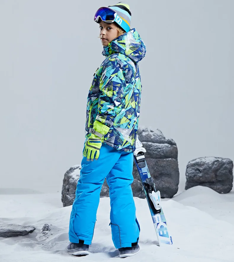 Зимняя одежда для мальчиков и девочек; водонепроницаемый ветрозащитный детский лыжный костюм; Лыжная куртка; брюки; Детское пальто для сноуборда и брюки; костюм для сноуборда
