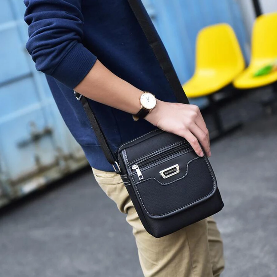 السيد. YLLS الرجال الأعمال الأزياء أكسفورد حقائب كتف عارضة سستة الذكور حقيبة قدرة عالية الصلبة Crossbody أكياس خمر شهم