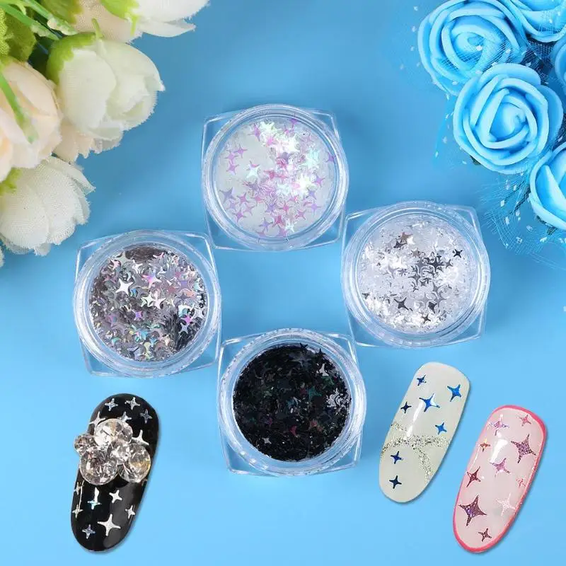 

1 Box Colorful Star Nail Sequins Nail Glitter Flakes Sparkly 3D Sequins Spangles Polish Manicure Nails Art Decorations