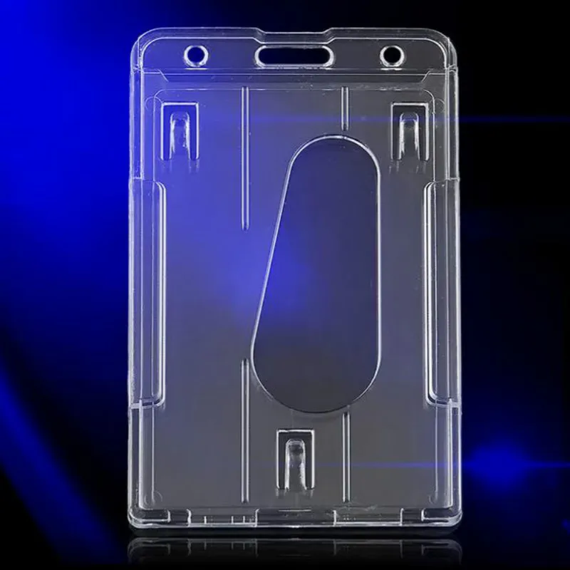 

Hard Plastic Multi Card Double Card Transparent Vertical 10x6cm ID Badge Holder Credit Hard Plastic Badge Holder