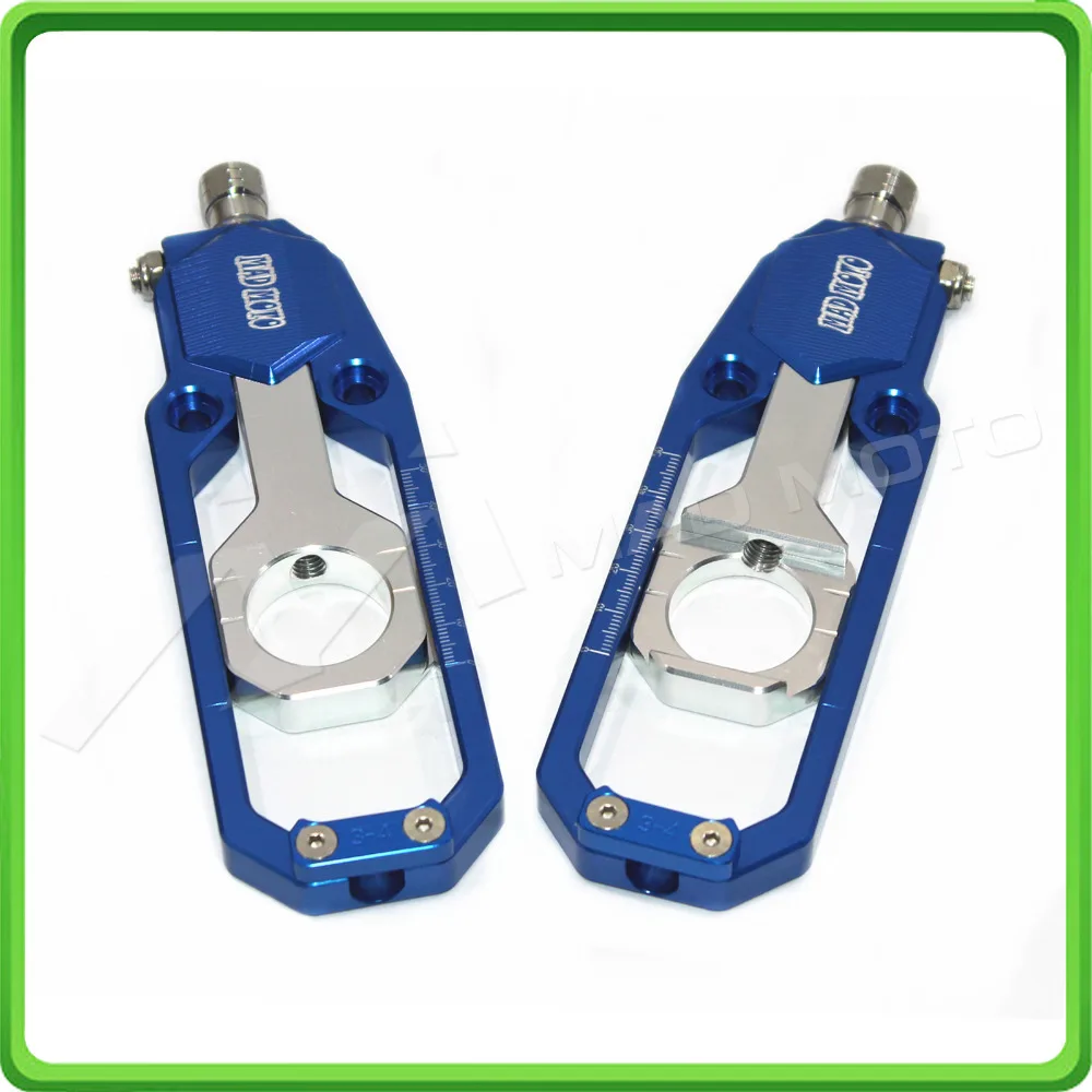 Motorcycle Chain Tensioner Adjuster fit for SUZUKI GSXR600 GSXR750 GSX-R GSXR 600  750 2006 2007 2008 2009 2010 Blue & Silver (2)