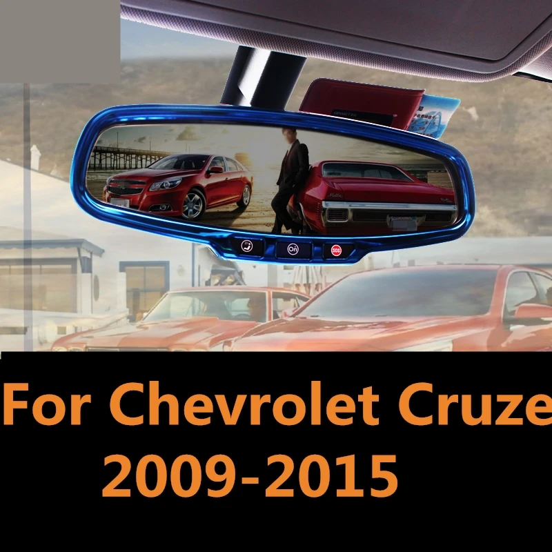 

For Chevrolet Cruze 2009-2015 indoor roof front backup rearview rear view mirror cover trim frame sticker interior accessorie