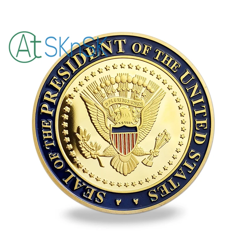 Печатью президента Америки золотой монеты 45-й президент Соединенных Штатов Дональд Трамп вызов коллекционные монеты