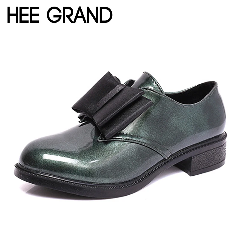 

HEE GRAND 2017 Bowtie Oxfords Platform Silver Brogue Shoes Woman Casual Fashion Creepers Slip On Pumps Shoe 4 Colors XWD5152