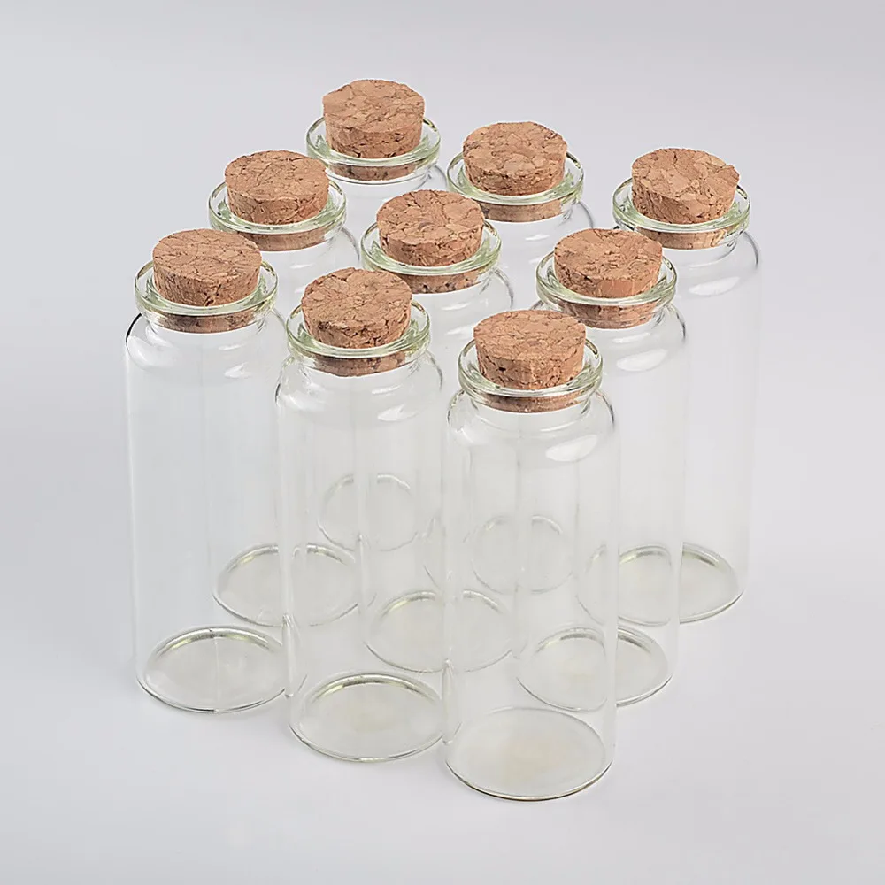 40ml Mini Bottle with Cork Stopper Tiny Empty Clear Glass Crafts Bottles Vials For Wedding Decoration Christmas Gifts 50pcs/lot