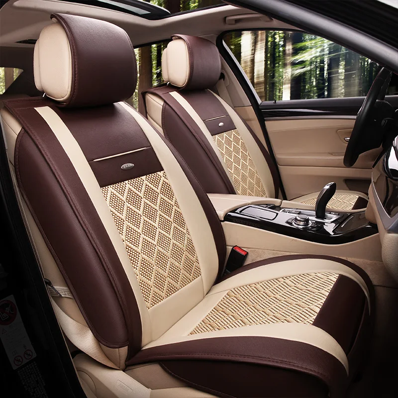 

(Front + Rear) Universal Ice silk car seat cover For Skoda Octavia Fabia Superb Rapid Yeti Spaceback Joyste Jet auto accessories