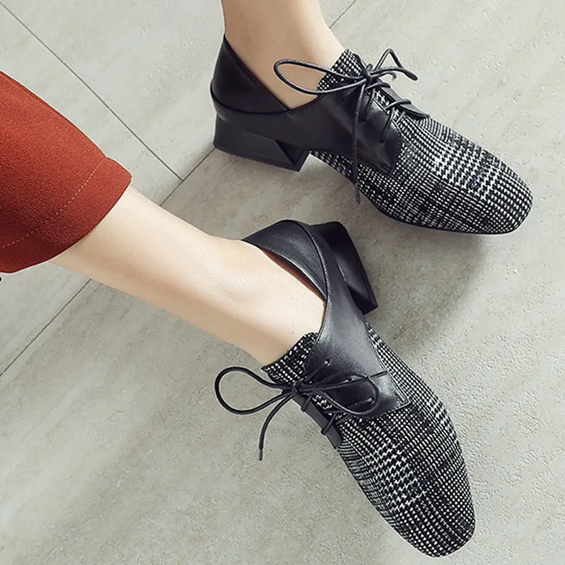 plaid shoes heels