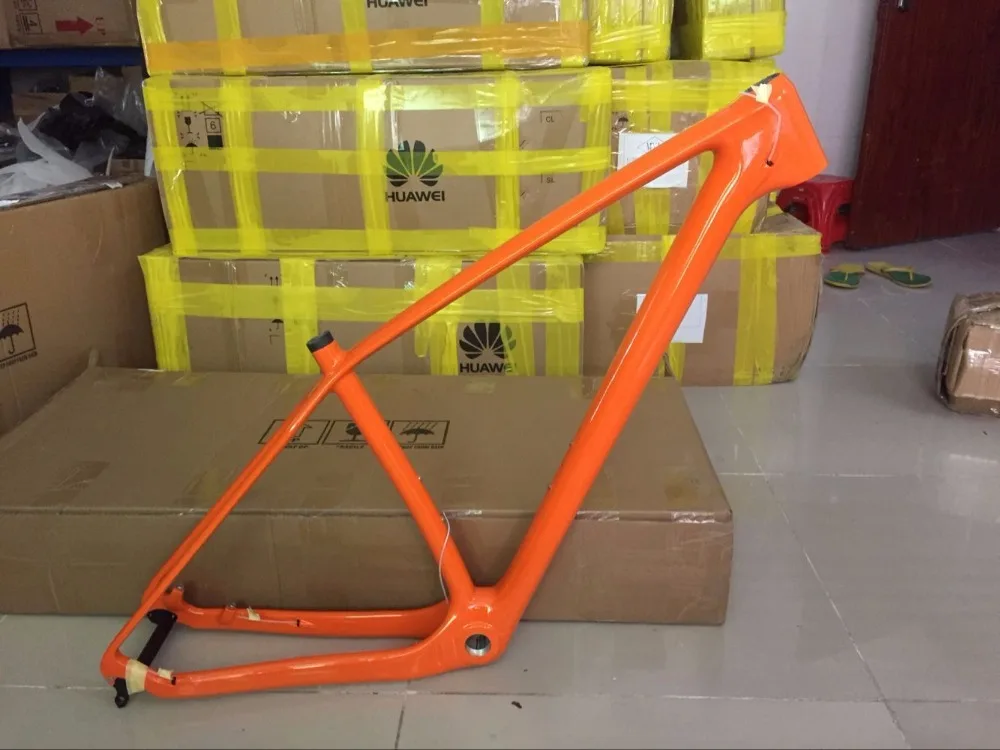 Карбоновая рама для горного велосипеда 29er T800, углеродная велосипедная Рама для горного велосипеда 29er 27,5/26er 15 17 19, углеродная рама оранжевого цвета