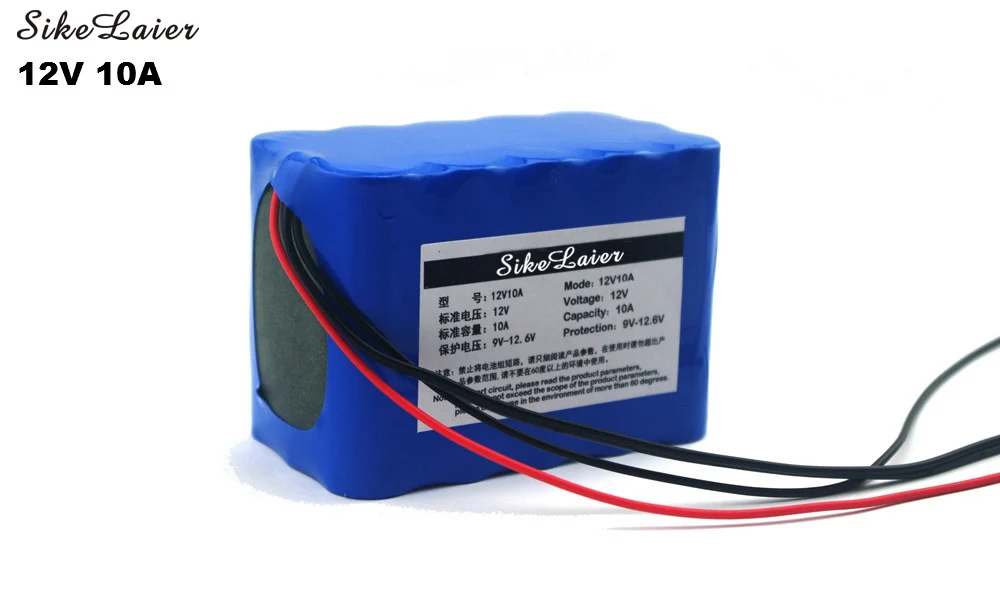 Большая Емкость 12 V 10ah 18650 литиевая батарея Защитная плата 12 V 10000 мощность+ 12 V 3A зарядное устройство