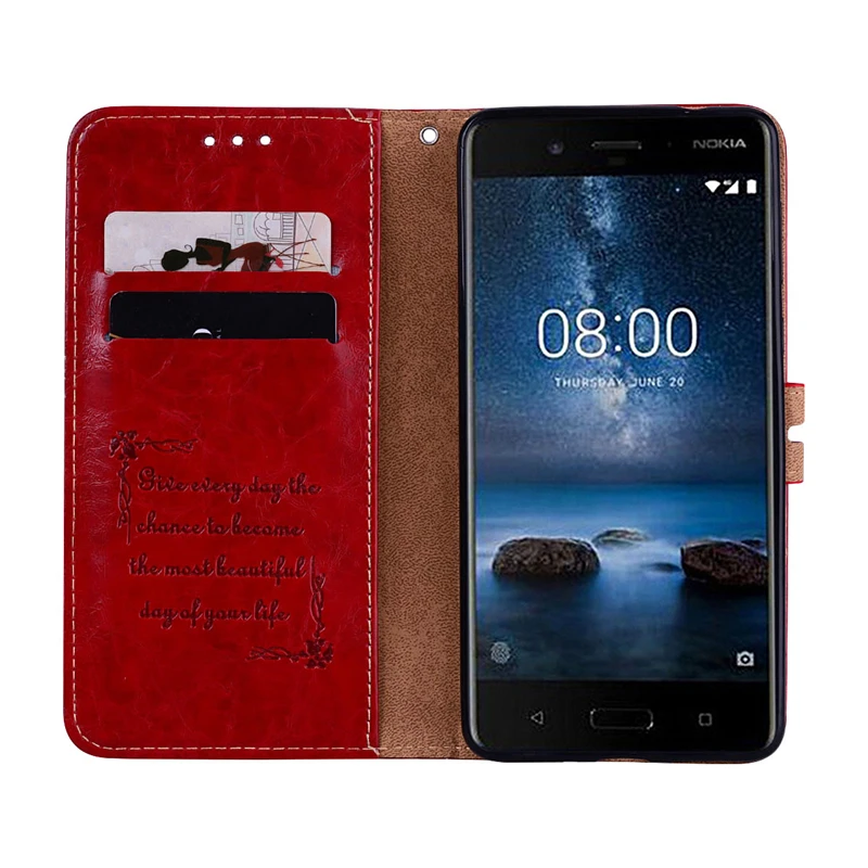 Роскошный кожаный чехол для Nokia 8 Nokia8 2017 TA 1012 Флип Бумажник Чехол принципиально